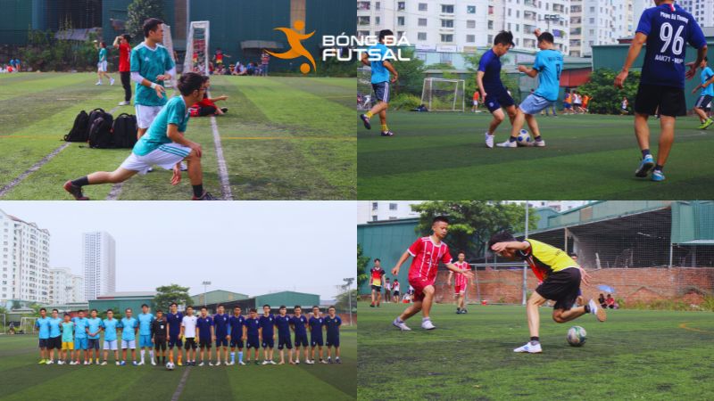 Sân bóng đá Hoàn Kiếm SSA trong trường Dược có không gian kín, yên tĩnh