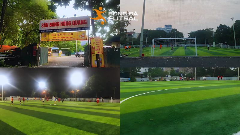 Sân bóng đá Hoàng Mai Hồng Quang đẹp, phù hợp giải nữ và sinh viên
